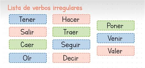 30 verbos irregulares ejemplos